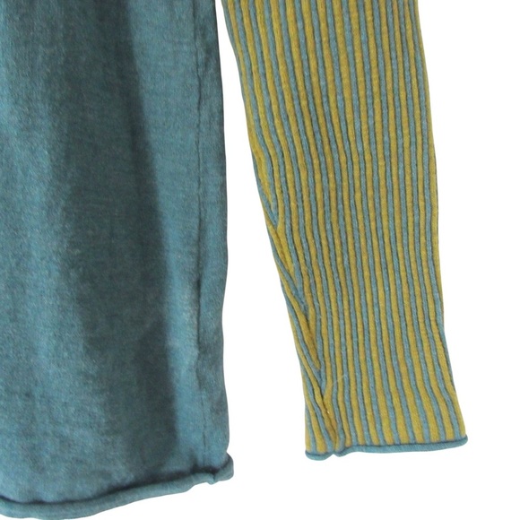 Two Danes Blue Green Striped Colorblock Sweater Size Small Lightweight Classic - Picture 6 of 9
